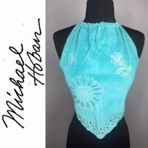 MICHAEL HOBAN Genuine Suede Halter Top